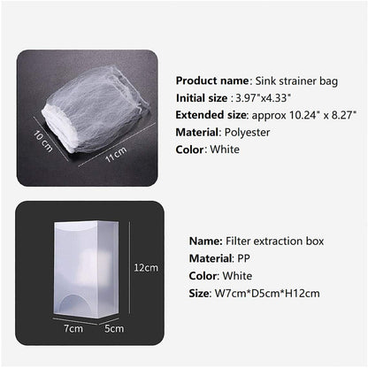 Sink Filter Bags - Sink Strainer - Sink Filter - Disposables - Sink Organizer - Anti-Clogging - Kitchen Accessories - Drain Strainer - White - 200 Pieces - Image 2