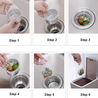 Sink Filter Bags - Sink Strainer - Sink Filter - Disposables - Sink Organizer - Anti-Clogging - Kitchen Accessories - Drain Strainer - White - 200 Pieces - Image 4