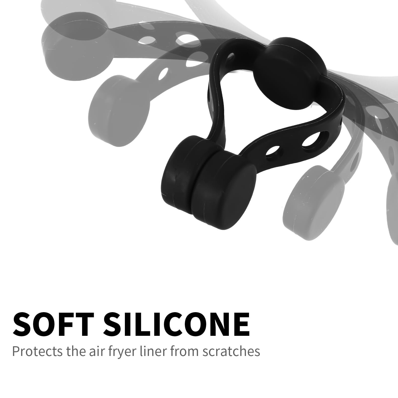 Airfryer Accessories - Magnetic Clips - Baking Paper Holder - Airfryer Weights - Hot Air Fryer Accessories - Silicone Fastener - Heat Resistant - Inserts Stopper - Round - Black - 4 pieces - Image 6