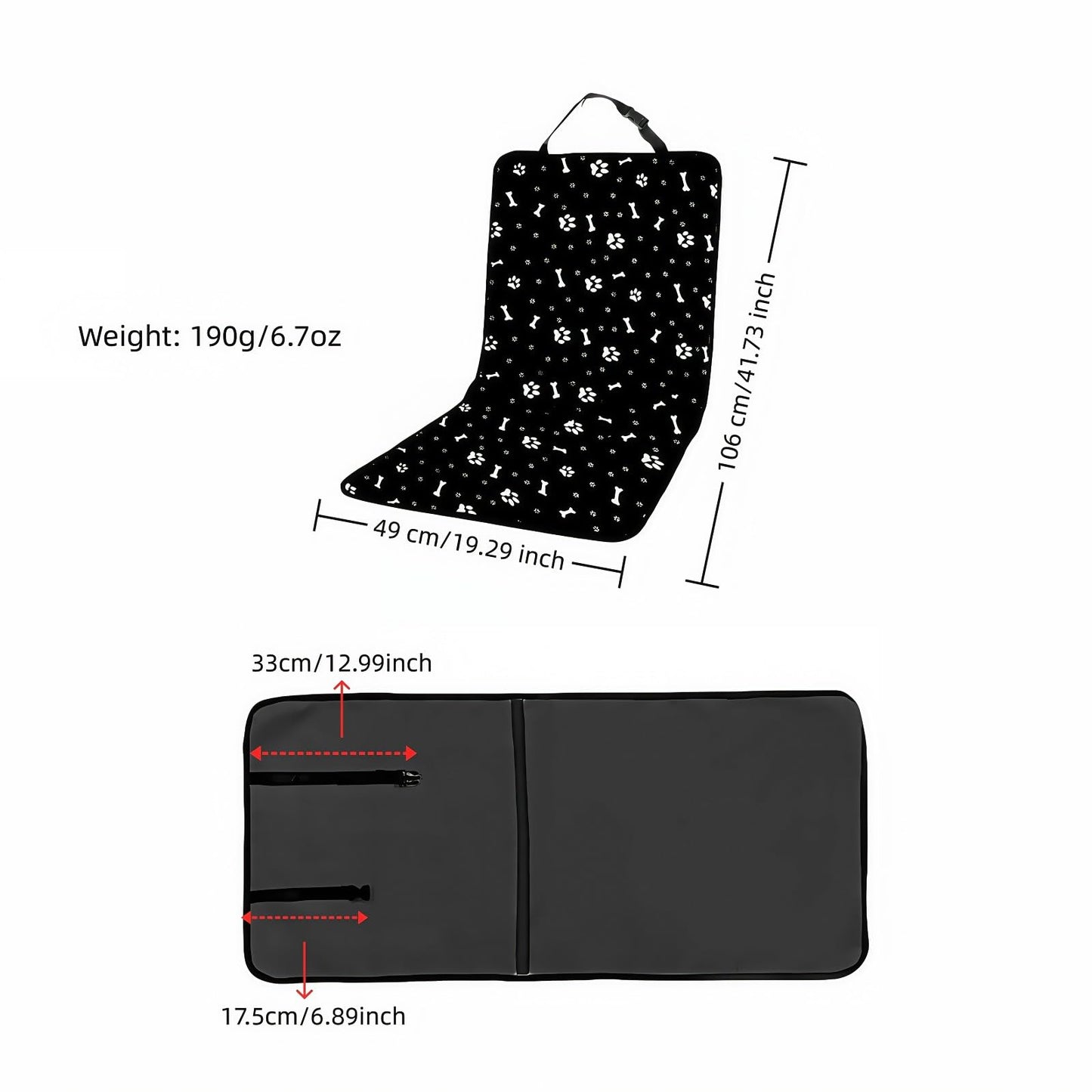 Dog Blanket Car - Car Seat Cover Dog - Seat Protector Car - Front Seat Cover - Waterproof - Dog Rug - Car Accessories Pet - Anti Hair - Black - 1 Piece - Image 3