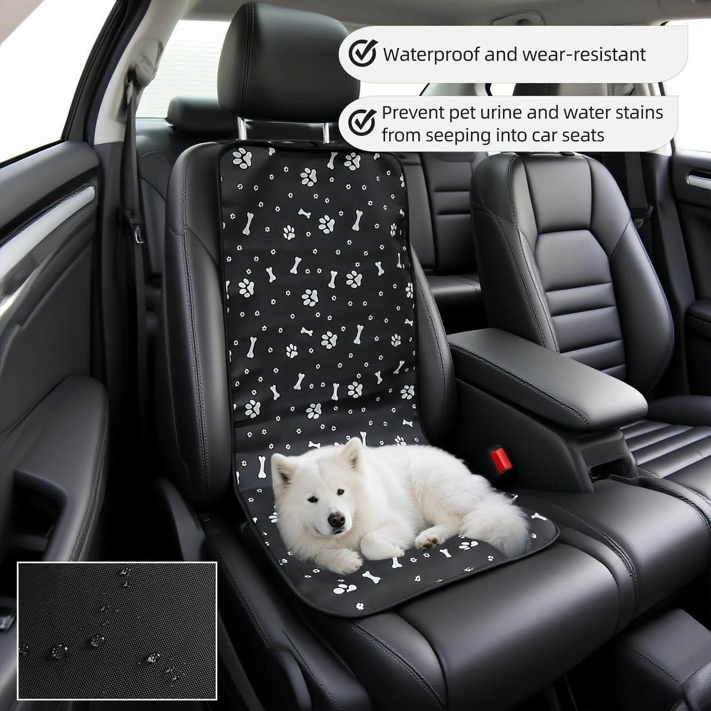 Dog Blanket Car - Car Seat Cover Dog - Seat Protector Car - Front Seat Cover - Waterproof - Dog Rug - Car Accessories Pet - Anti Hair - Black - 1 Piece - Image 4