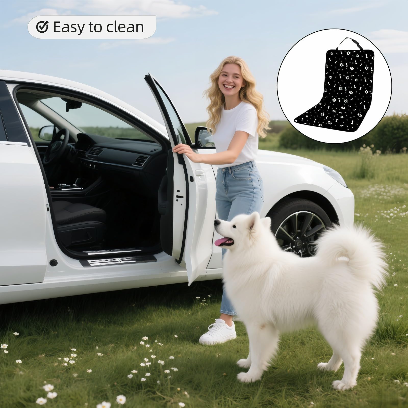 Dog Blanket Car - Car Seat Cover Dog - Seat Protector Car - Front Seat Cover - Waterproof - Dog Rug - Car Accessories Pet - Anti Hair - Black - 1 Piece - Image 5