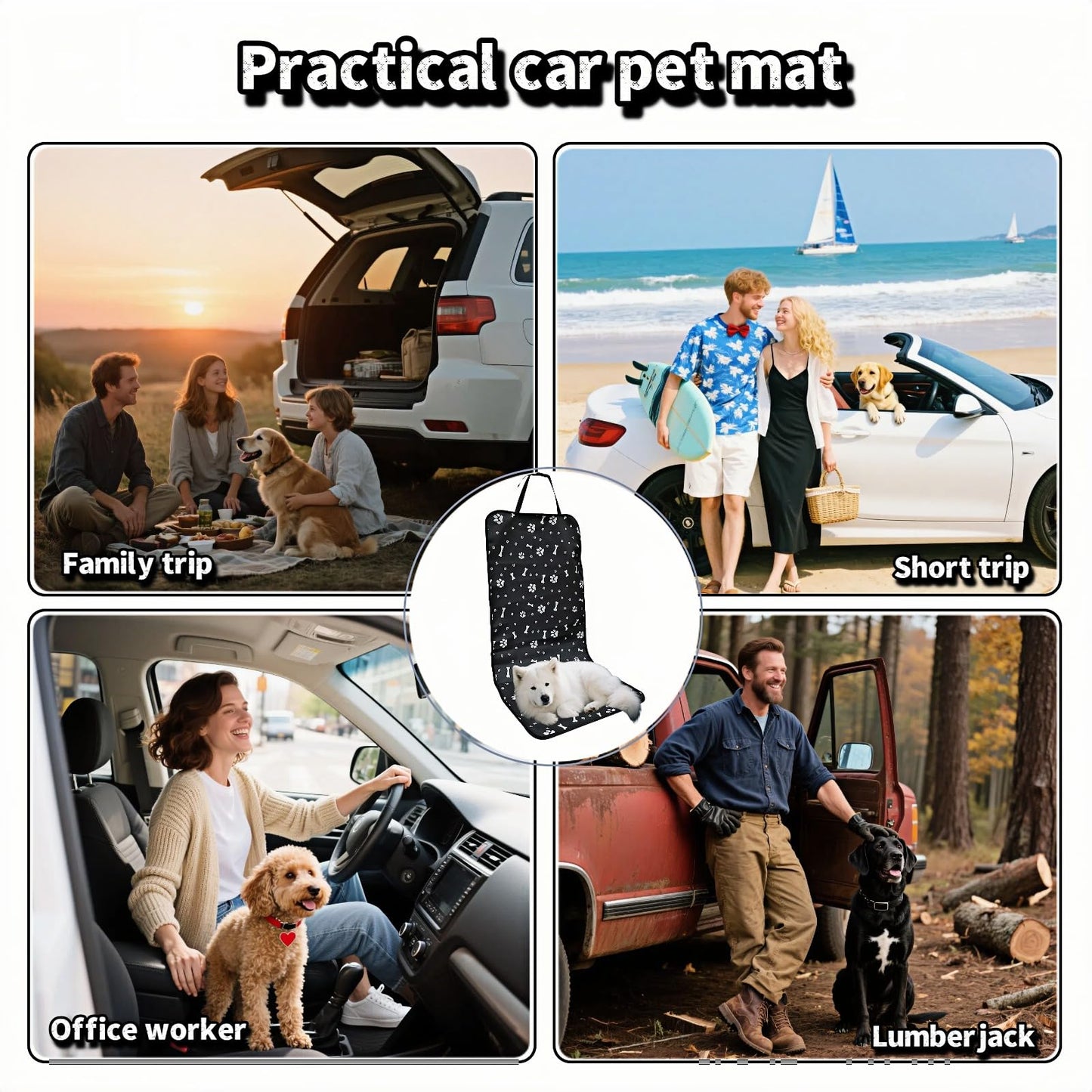 Dog Blanket Car - Car Seat Cover Dog - Seat Protector Car - Front Seat Cover - Waterproof - Dog Rug - Car Accessories Pet - Anti Hair - Black - 1 Piece - Image 6