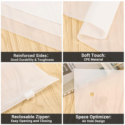 Clothing Storage Bags - Travel Organizer - Suitcase Organizer - Resealable Bags - Packing Bags - Garment Bags - Waterproof - Dust-Free - Holiday Items - Travel Bag Accessories - 5 Sizes - Translucent - 100 Pieces - Image 3