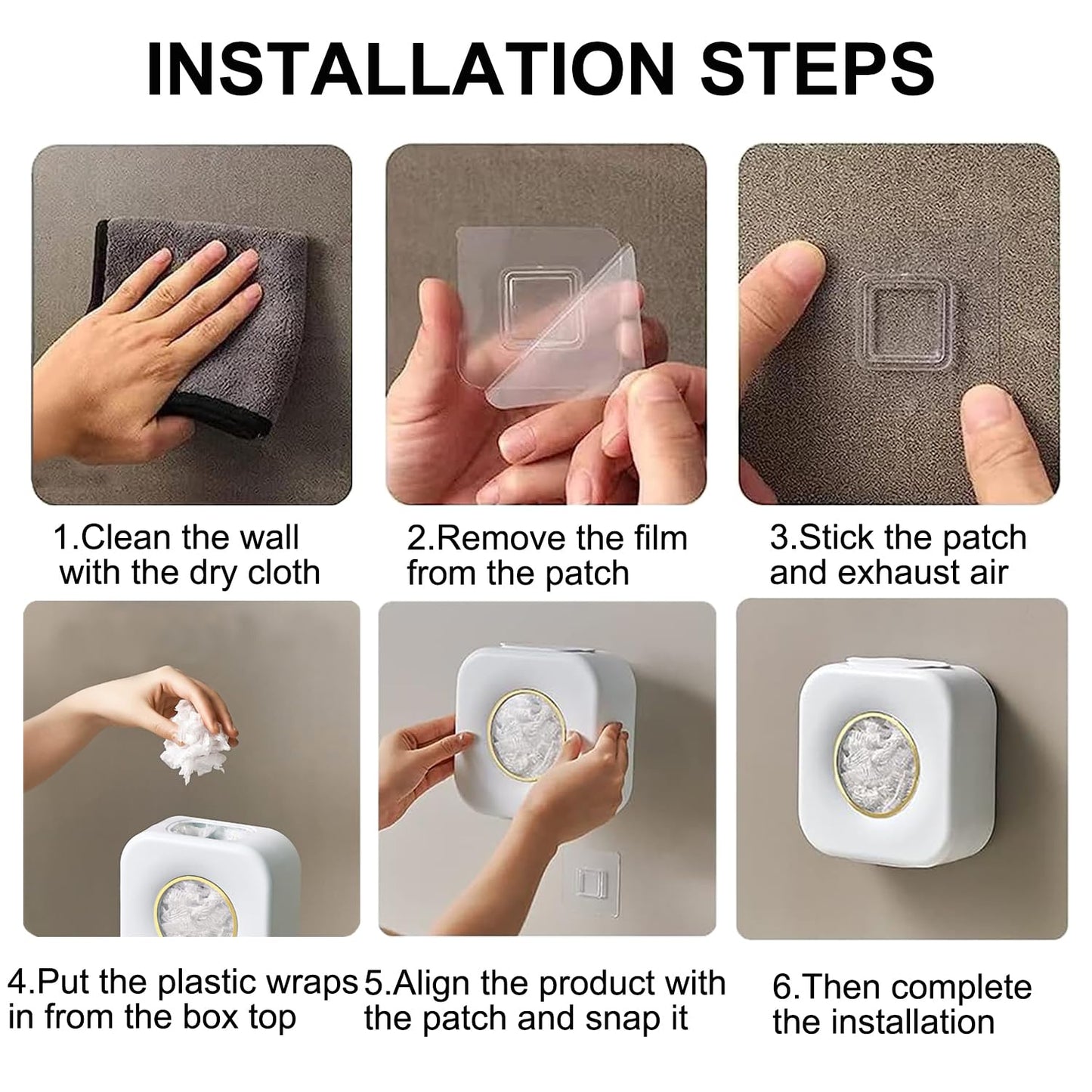 Cling film dispenser - Plastic bag holder - Kitchen organizer - Covers - Storage box - Foil holder - Wall mount - Cling film bags - Kitchen accessories - Dispenser - Storage container - Organizer - Storage - white - 1 piece - Image 3