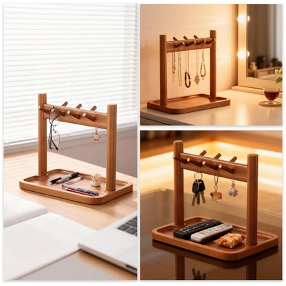 Key holder - Wooden organizer - Key rack - Jewelry holder - Desk organizer - Key tray - Storage tray - Necklace holder - Hall organizer - Home accessories - Jewelry rack - Storage - Display - 1 piece - Image 5