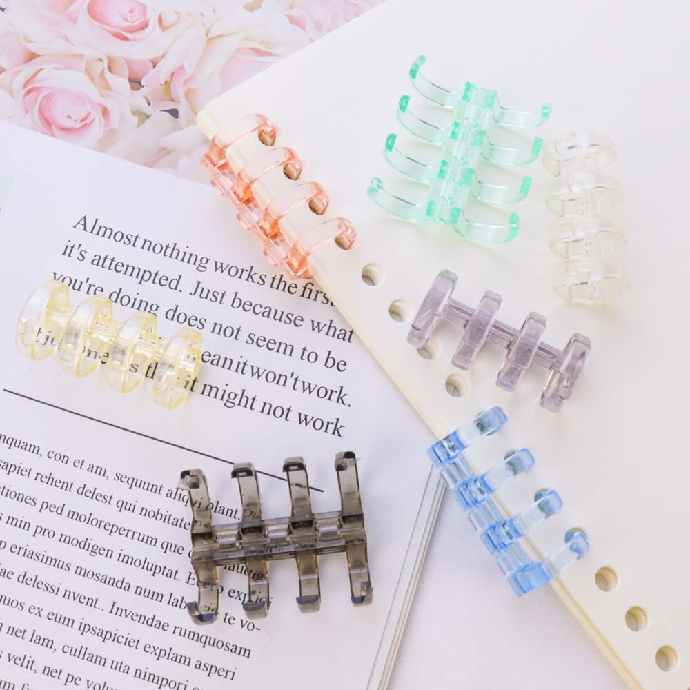 Binding Rings - Bookbinding Rings - Ring Binder - Loose-leaf Rings - Office Supplies - Scrapbooking - School Supplies - Notebook - Paper Organizer - Bookbinding - Craft Supplies - Paper Clip - 7 Colors - 7 Pieces - Image 5