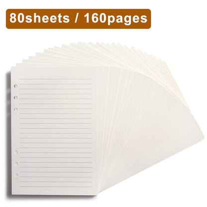 Refill A5 lined - Ring binder paper - Agenda refill - Notebook paper - Loose-leaf paper - School supplies - Office supplies - Writing pad - Notepad - 6 rings - Notepad - Agenda paper - 80 sheets - Image 4