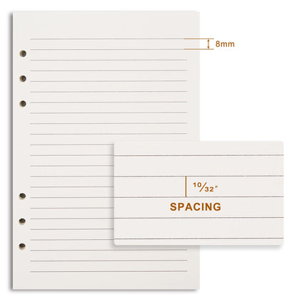 Refill A5 lined - Ring binder paper - Agenda refill - Notebook paper - Loose-leaf paper - School supplies - Office supplies - Writing pad - Notepad - 6 rings - Notepad - Agenda paper - 80 sheets - Image 5