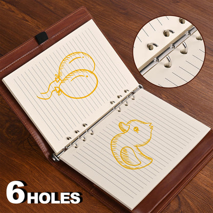 Refill A5 lined - Ring binder paper - Agenda refill - Notebook paper - Loose-leaf paper - School supplies - Office supplies - Writing pad - Notepad - 6 rings - Notepad - Agenda paper - 80 sheets - Image 6