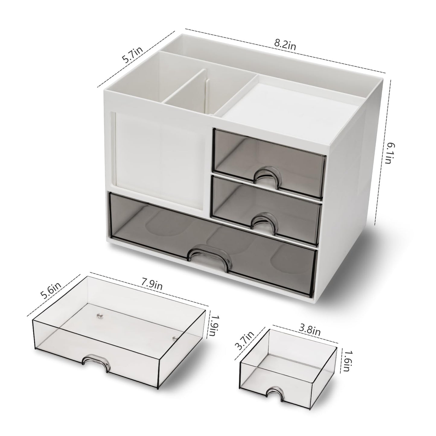 Desk organizer - Pen tray - Desk accessories - Drawer cabinet - School supplies - Office supplies - Storage box with drawers - Pen holders - Desk organizer - Storage system - Storage - white - 1 piece - Image 6