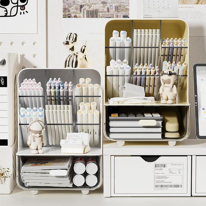 Make-up organizer - Desk organizer - Bathroom organizer - Cosmetics organizer - Office supplies - Chest of drawers - Brush holder - Pen tray - Bathroom accessories - Storage system - Storage box - White - 1 piece - Image 2