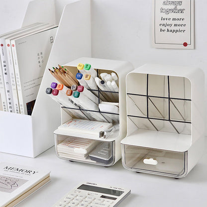 Make-up organizer - Desk organizer - Bathroom organizer - Cosmetics organizer - Office supplies - Chest of drawers - Brush holder - Pen tray - Bathroom accessories - Storage system - Storage box - White - 1 piece - Image 3