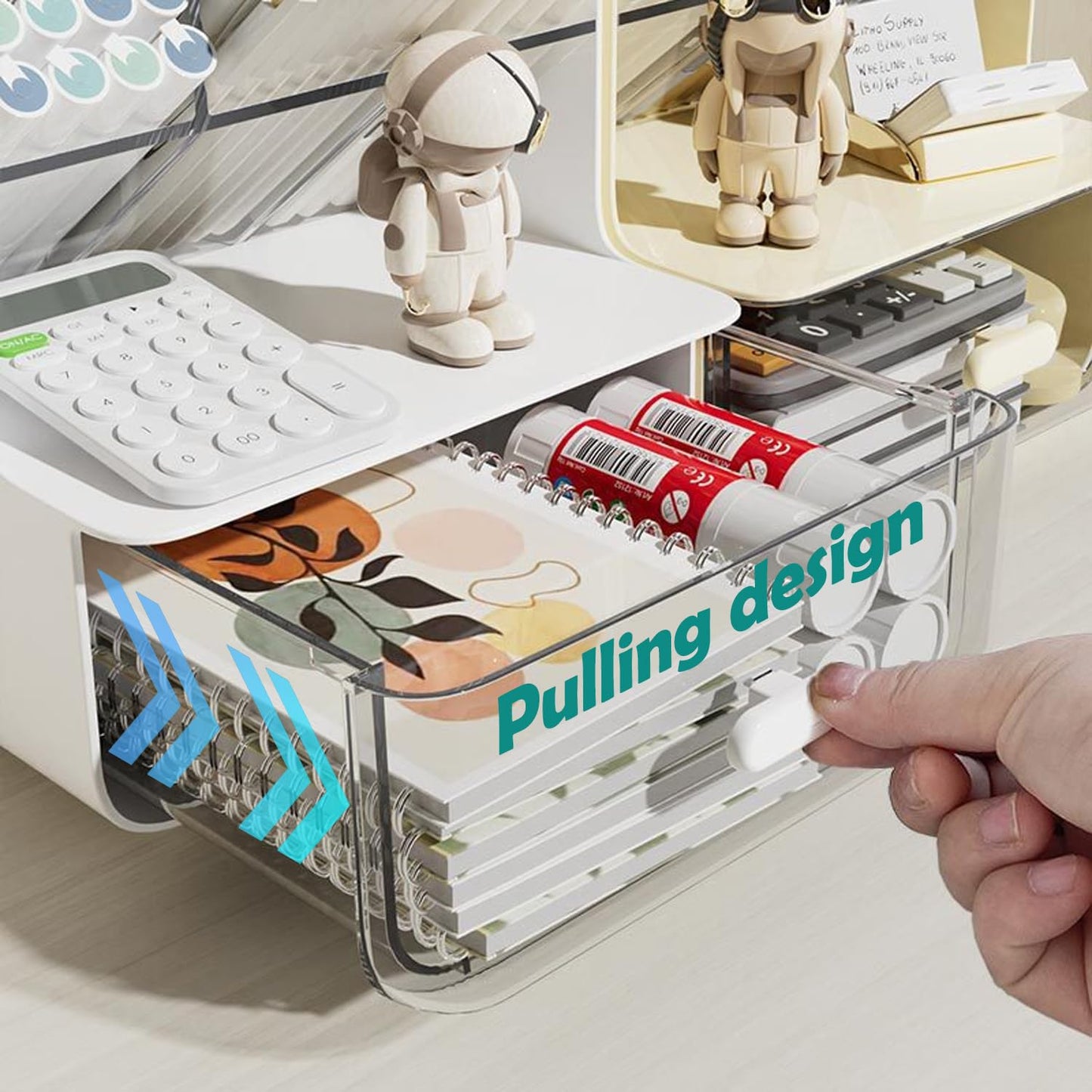 Make-up organizer - Desk organizer - Bathroom organizer - Cosmetics organizer - Office supplies - Chest of drawers - Brush holder - Pen tray - Bathroom accessories - Storage system - Storage box - White - 1 piece - Image 4