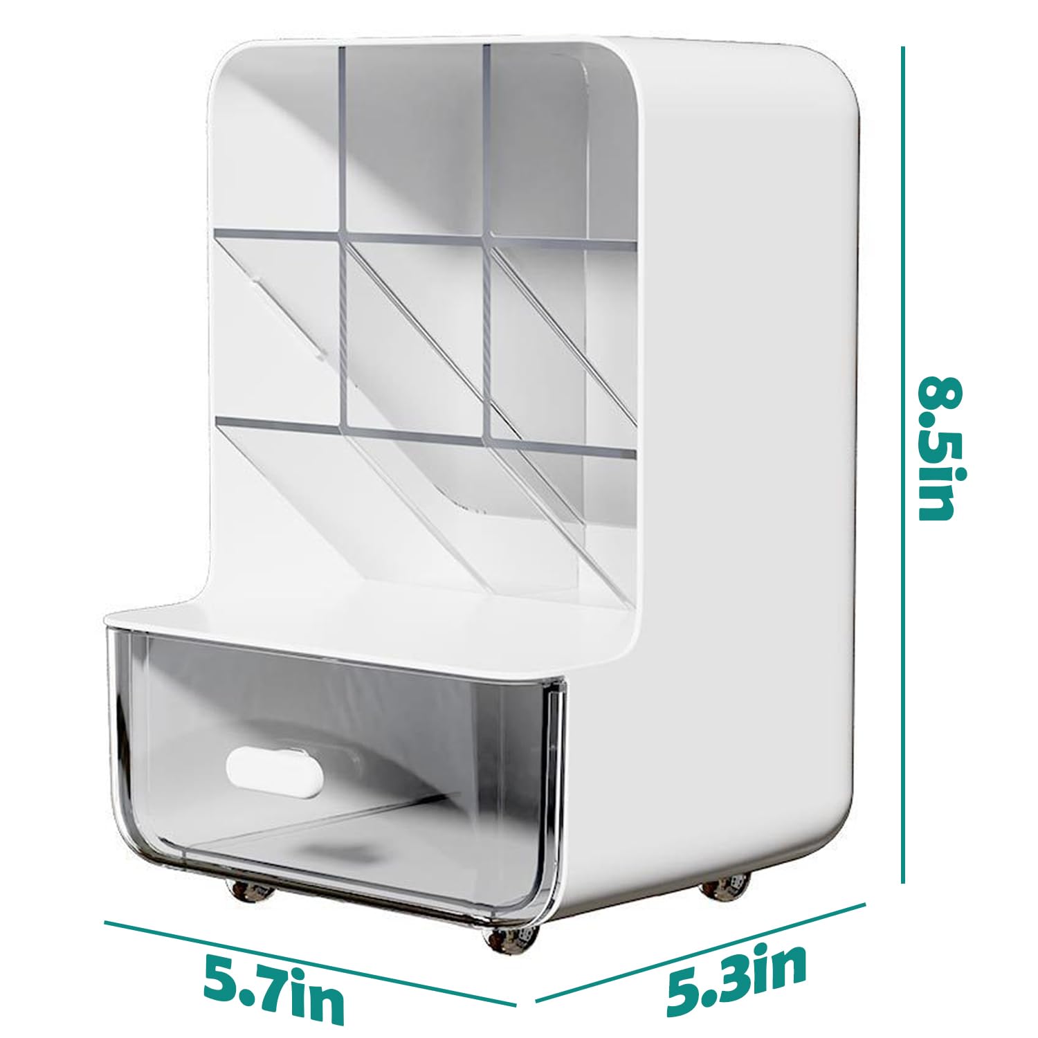 Make-up organizer - Desk organizer - Bathroom organizer - Cosmetics organizer - Office supplies - Chest of drawers - Brush holder - Pen tray - Bathroom accessories - Storage system - Storage box - White - 1 piece - Image 6