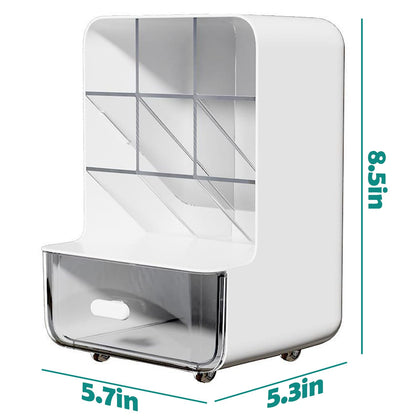 Make-up organizer - Desk organizer - Bathroom organizer - Cosmetics organizer - Office supplies - Chest of drawers - Brush holder - Pen tray - Bathroom accessories - Storage system - Storage box - White - 1 piece - Image 6