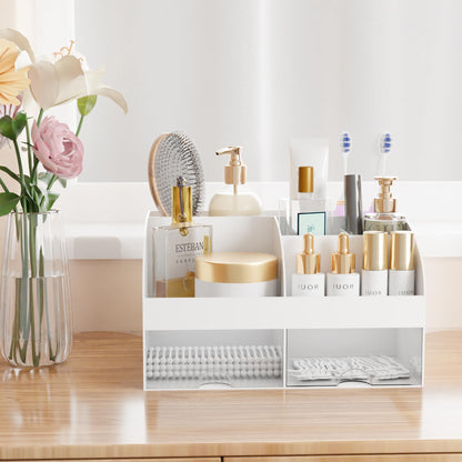 Desk organizer - Makeup organizer - Bathroom organizer - Pen tray - Drawer cabinet - Office supplies - Cosmetics organizer - Desk organizer - Desk accessories - Brush holder - Storage box with drawers - Storage system - White - 1 piece - Image 8
