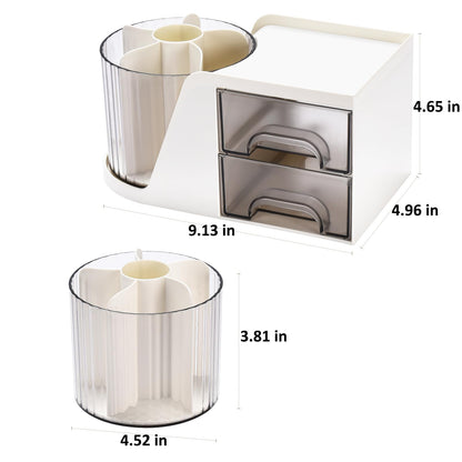 Desk organizer - Make up organizer - Pen tray - Bathroom organizer - Brush holder - Drawer cabinet - Office supplies - Cosmetics organizer - Desk organizer - Desk accessories - Storage box with drawers - Bathroom accessories - White - 1 piece - Image 6
