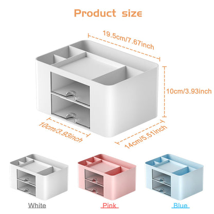 Desk organizer - Make up organizer - Bathroom organizer - Pen tray - Drawer cabinet - Office supplies - Cosmetics organizer - Brush holder - Desk organizer - Desk accessories - Storage box with drawers - White - 1 piece - Image 5