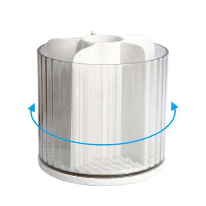 Pen tray - Desk organizer - Make up organizer - Lipstick holder - Brush holder - Office supplies - Cosmetics organizer - Bathroom organizer - Desk accessories - Desk organizer - Rotating organizer - Storage box - White - 1 piece - Image 4