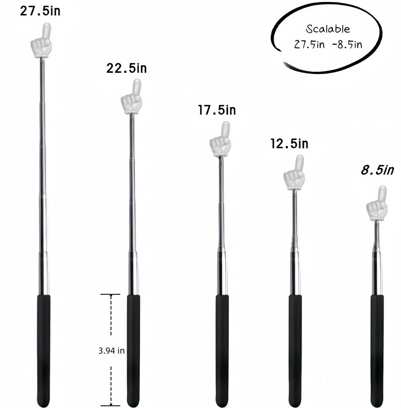 Pointer stick - Presentation pointer - Extendable pointer - Whiteboard accessories - Hand pointer - Blackboard pointer - Teaching materials - Office supplies - Teacher's gift - Digital whiteboard accessories - Pointer stick - 6 colors - 6 pieces - Image 2