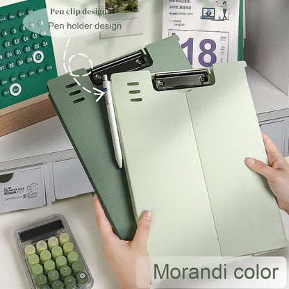 Clipboard A4 - Writing Folder - Foldable Clipboard - Desk Accessories - Morandi Colors - Office Supplies - Document Folder - A4 Folder - Pastel Colors - Writing Pad Holder - Briefcase - Nursing - Administration - Warehouse - Sturdy Plastic - 6 pieces - Image 3