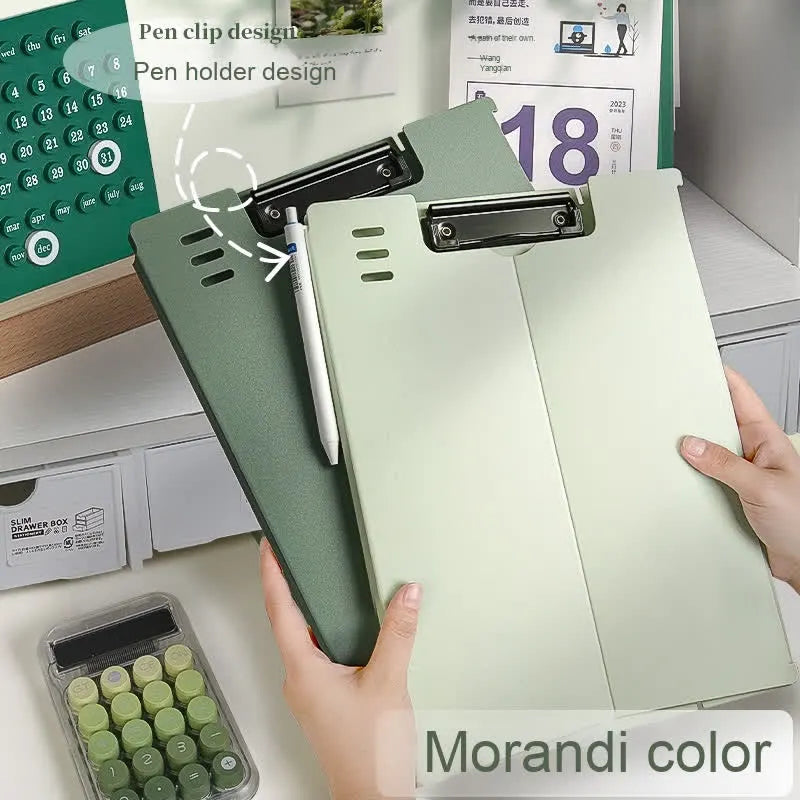 Clipboard A4 - Writing Folder - Foldable Clipboard - Desk Accessories - Morandi Colors - Office Supplies - Document Folder - A4 Folder - Pastel Colors - Writing Pad Holder - Briefcase - Nursing - Administration - Warehouse - Sturdy Plastic - 6 pieces - Image 3