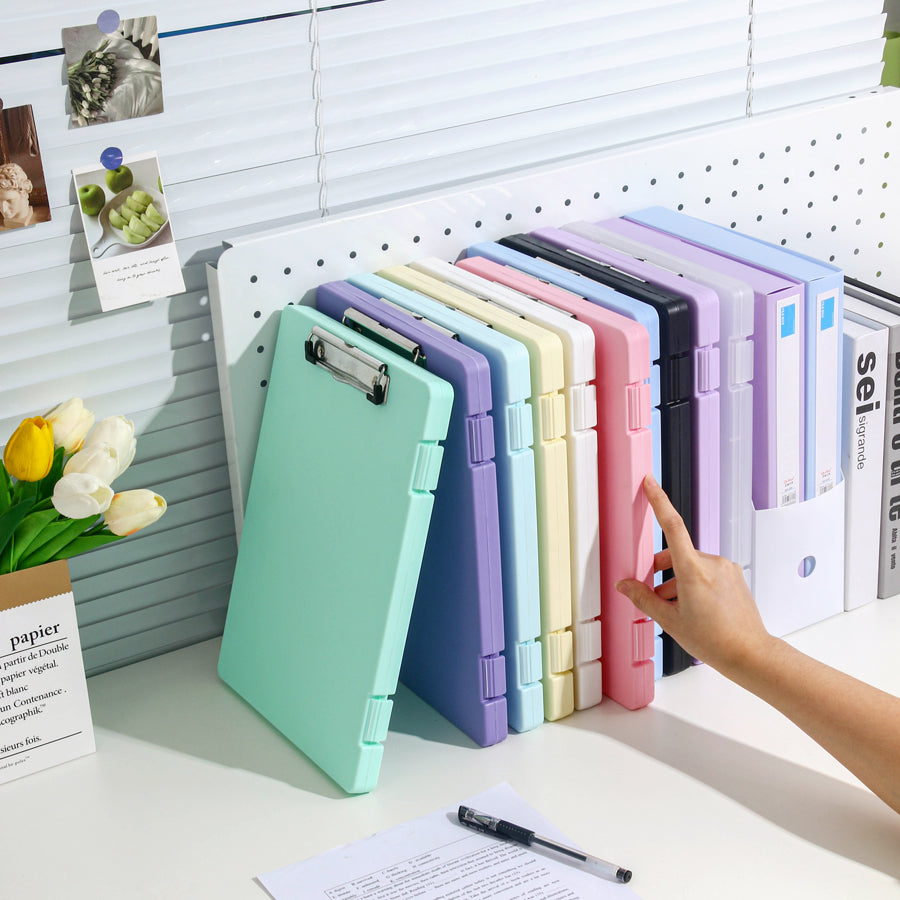 Clipboard A4 - Writing Folder - Foldable Clipboard - Office Accessories - Office Supplies - Nursing - Warehouse - Document Folder - Work Folder - Hospitality - Sturdy Plastic - Privacy Protection - Professional Use - Black - 1 piece - Image 6