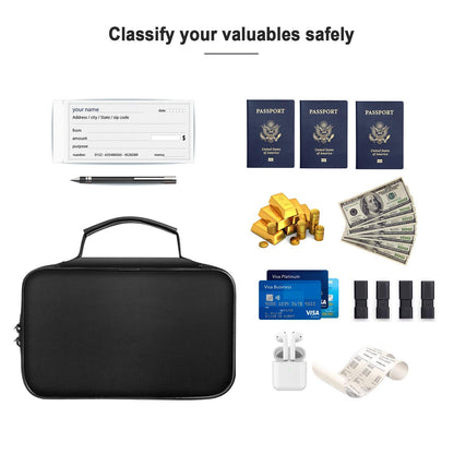 Document Organizer - Storage Bag with Combination Lock - Travel Folder - Documents - Passport Holder - Office Supplies - Security Bag - Water-Repellent - Tablet Storage - Administration - Holiday Accessories - Briefcase - Black - 1 Piece - Image 3