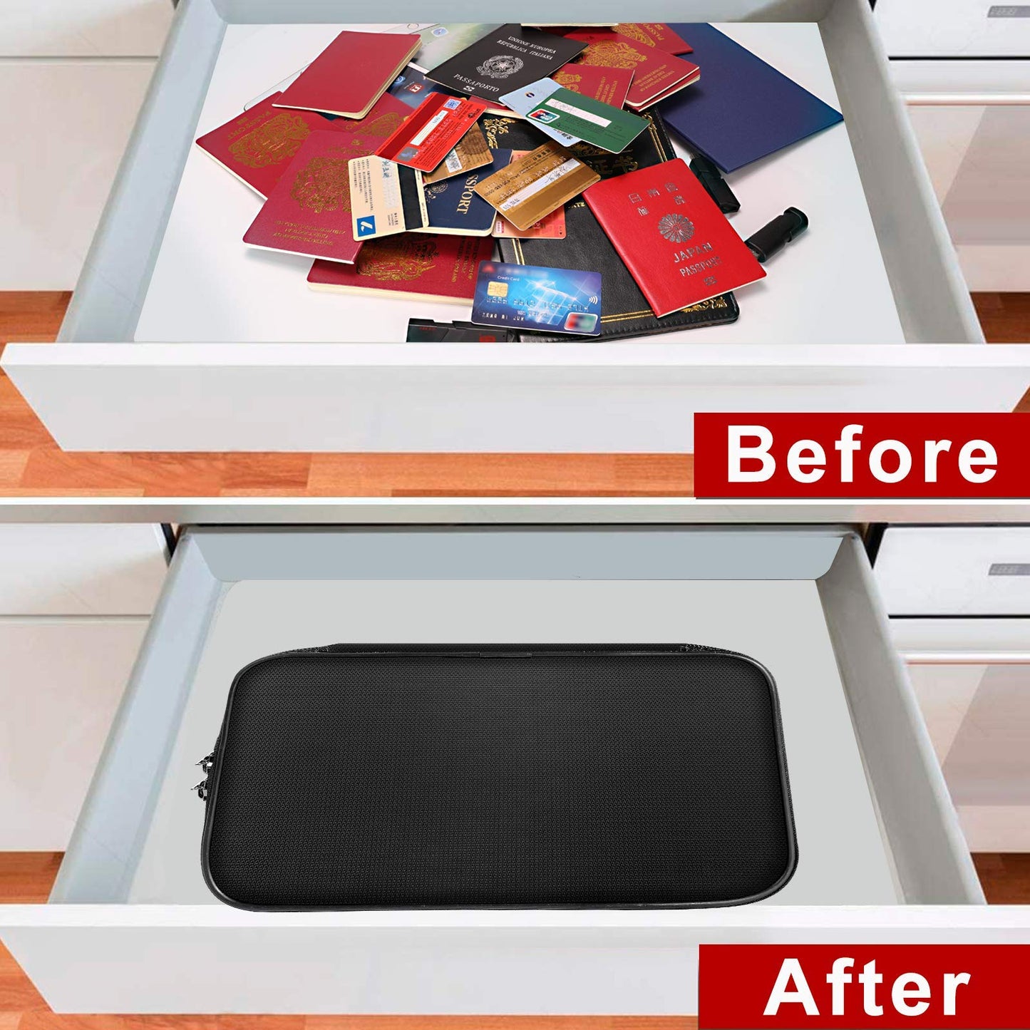 Document Organizer - Storage Bag with Combination Lock - Travel Folder - Documents - Passport Holder - Office Supplies - Security Bag - Water-Repellent - Tablet Storage - Administration - Holiday Accessories - Briefcase - Black - 1 Piece - Image 6
