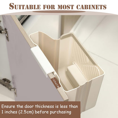 Hanging Waste Bin - Foldable Waste Bin - Kitchen Accessories - Organic Waste Bin - Countertop Waste Bin - Cabinet Door Waste Bin - Waste Separation - Camping - Caravan - Kitchen Aid - Space Saving - Trash Can - Waste Basket - Beige - 10L - 1 Piece - Image 6