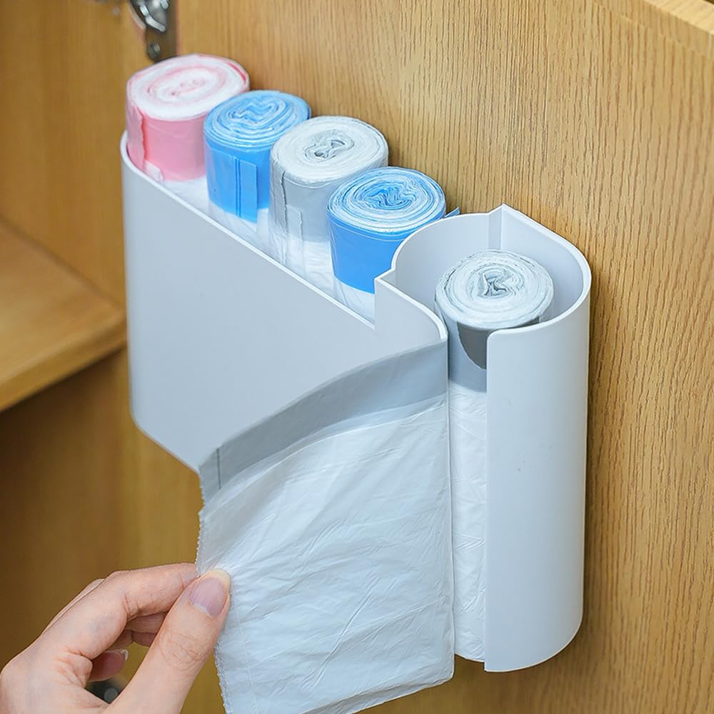 Kitchen Cabinet Organizer - Spice Rack - Door Rack - Kitchen Accessories - Storage Rack - Sink Cabinet Organizer - Garbage Bag Holder - No Drilling - Cabinet Interior - Kitchen Aid - Space Saving - Bathroom Organizer - Adhesive - White - Pack of 2 - Image 2