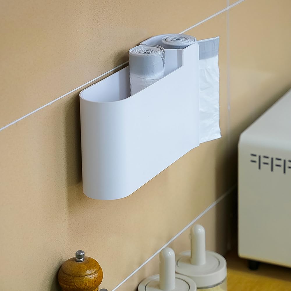 Kitchen Cabinet Organizer - Spice Rack - Door Rack - Kitchen Accessories - Storage Rack - Sink Cabinet Organizer - Garbage Bag Holder - No Drilling - Cabinet Interior - Kitchen Aid - Space Saving - Bathroom Organizer - Adhesive - White - Pack of 2 - Image 6