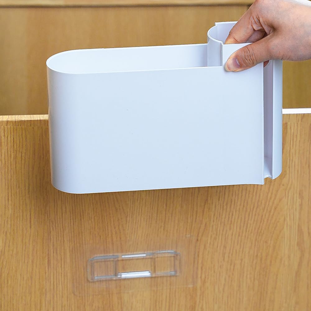 Kitchen Cabinet Organizer - Spice Rack - Door Rack - Kitchen Accessories - Storage Rack - Sink Cabinet Organizer - Garbage Bag Holder - No Drilling - Cabinet Interior - Kitchen Aid - Space Saving - Bathroom Organizer - Adhesive - White - Pack of 2 - Image 8