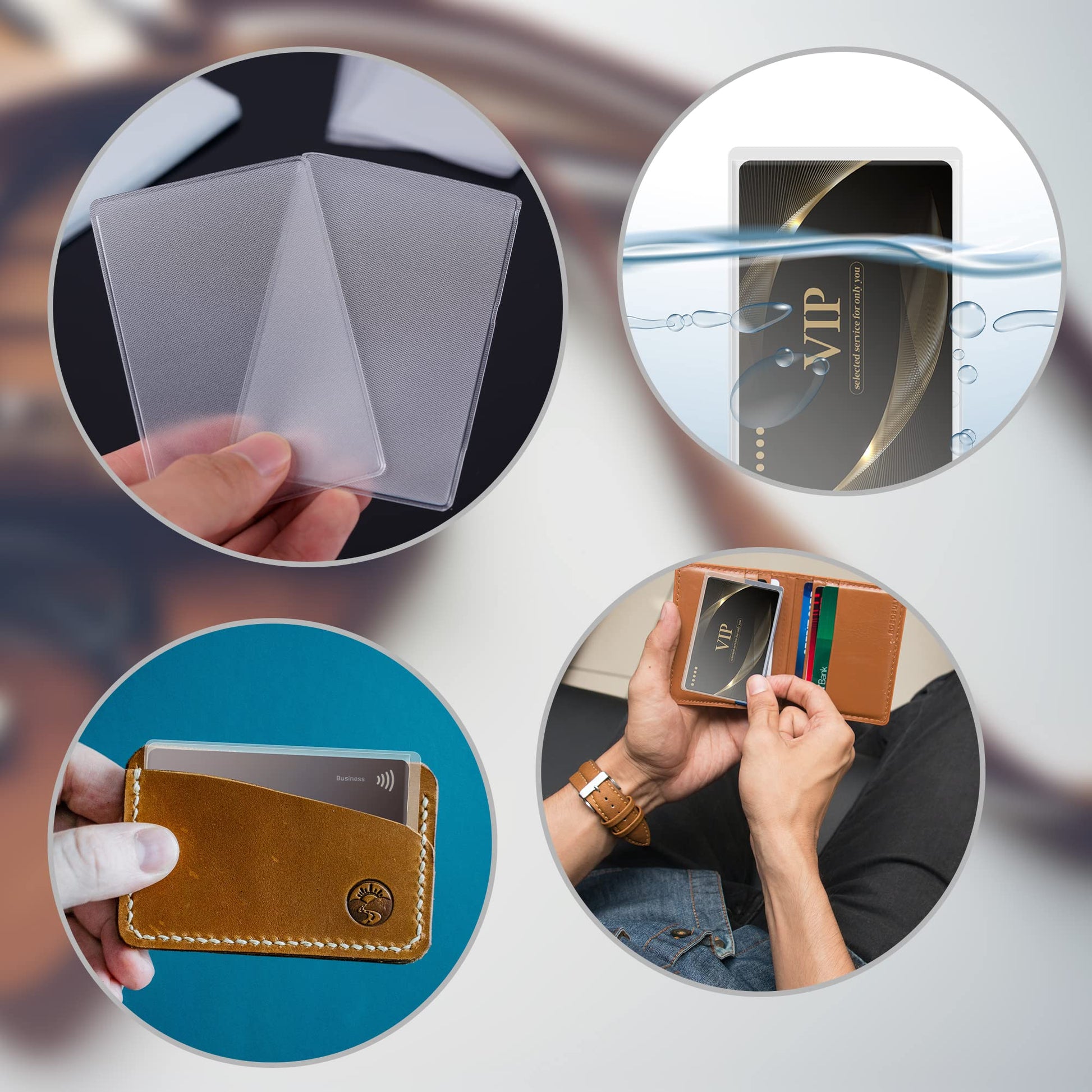 Transparent Card Holder - Bank Card Cover - ID Card Holder - Credit Card Holder - Public Transport Chip Card Cover - Protective Covers - Badge Holder - Waterproof - Plastic Card Cover - For Cards - 50x Horizontal & 50x Vertical - 100 pieces - Image 6