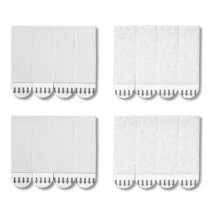 Picture Hanging Strips - No Drilling - Self-Adhesive Velcro - Hanging Picture Frames - Double-Sided Tape - Damage-Free Removal - Poster Strips - Hanging System - Wall Decoration - Strong Adhesive - White - 24 Pairs (48 Strips)