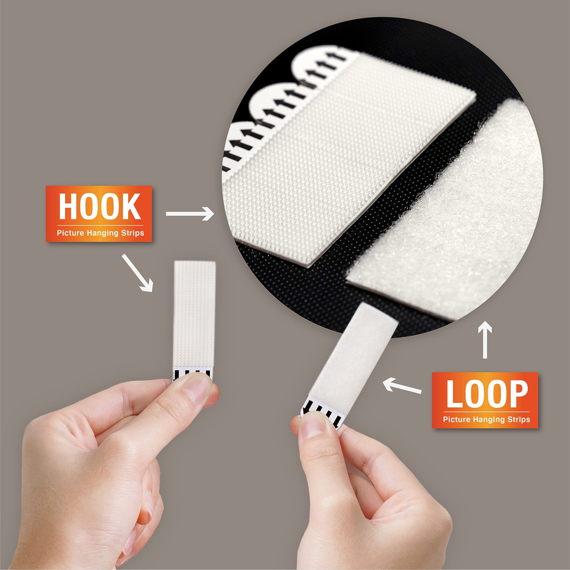 Picture Hanging Strips - No Drilling - Self-Adhesive Velcro - Hanging Picture Frames - Double-Sided Tape - Damage-Free Removal - Poster Strips - Hanging System - Wall Decoration - Strong Adhesive - White - 24 Pairs (48 Strips) - Image 3
