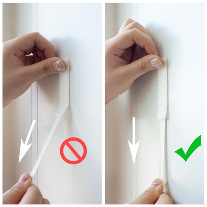 Picture Hanging Strips - No Drilling - Self-Adhesive Velcro - Hanging Picture Frames - Double-Sided Tape - Damage-Free Removal - Poster Strips - Hanging System - Wall Decoration - Strong Adhesive - White - 24 Pairs (48 Strips) - Image 5