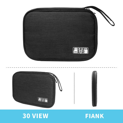 Cable Organizer - Electronics Organizer - Travel Bag - Cable Bag - Storage Bag - Charger - Power Bank - USB Stick - SD Card - Travel Accessories - Holiday - Office - Water-Repellent - Cable Management - Black - 1 Piece (Excluding Accessories) - Image 6