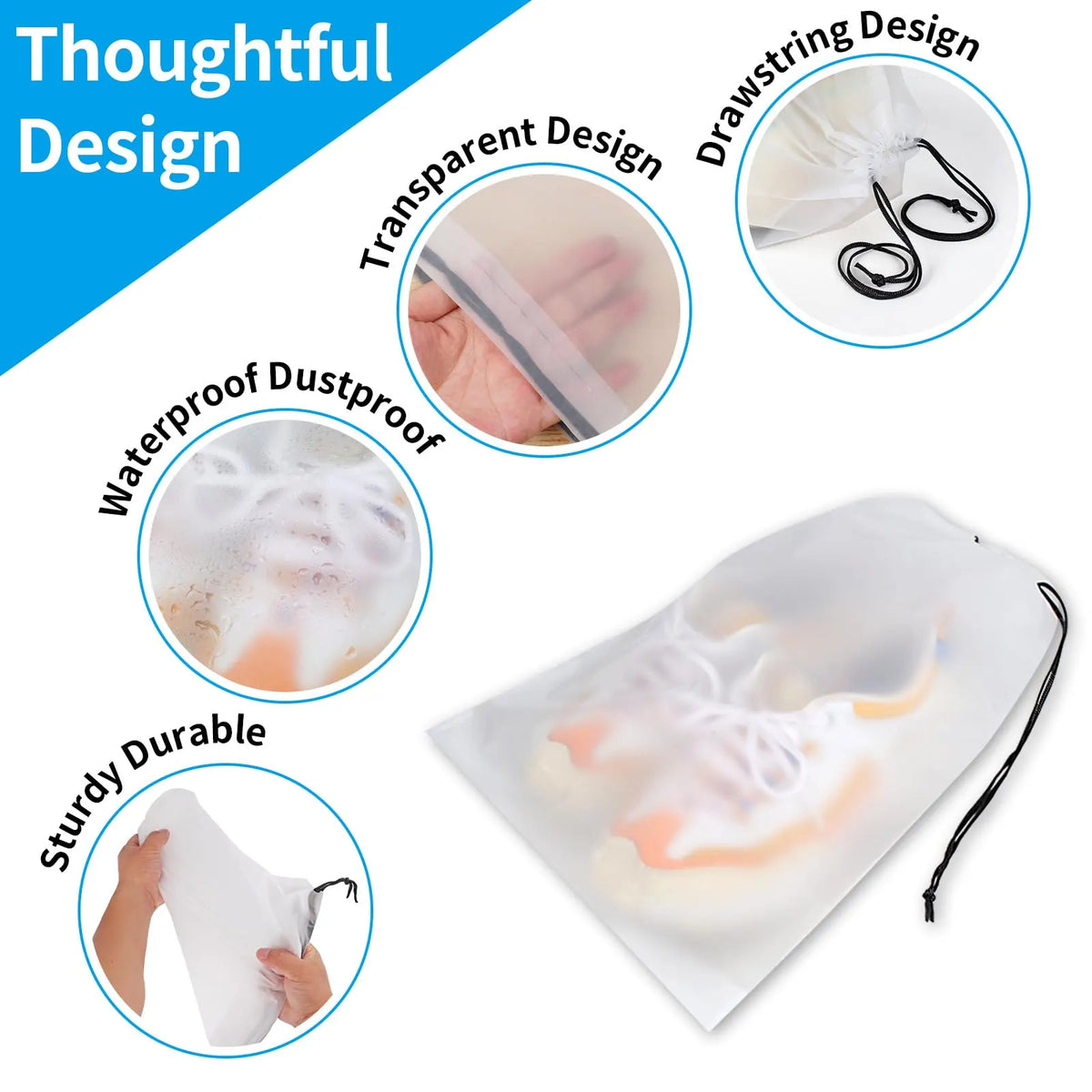 10 Pieces Foldable Toiletry Bag, Water-Resistant PU Leather Cosmetic Organiser with Zipped Compartments for Makeup, Skincare and, White - Image 3