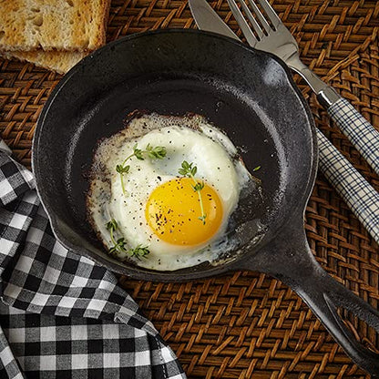 Cast Iron Frying Pan - Mini Skillet - Ø 16 cm - Egg Pan - Tapas Pan - BBQ - Camping - Serving Pan - Blini Pan - Pancake Pan - Saucepan - Melting Pan - Outdoor Cooking - Robust - Frying Pan - Kitchen Aid - Black - Cast Iron - 1 Piece - Image 4