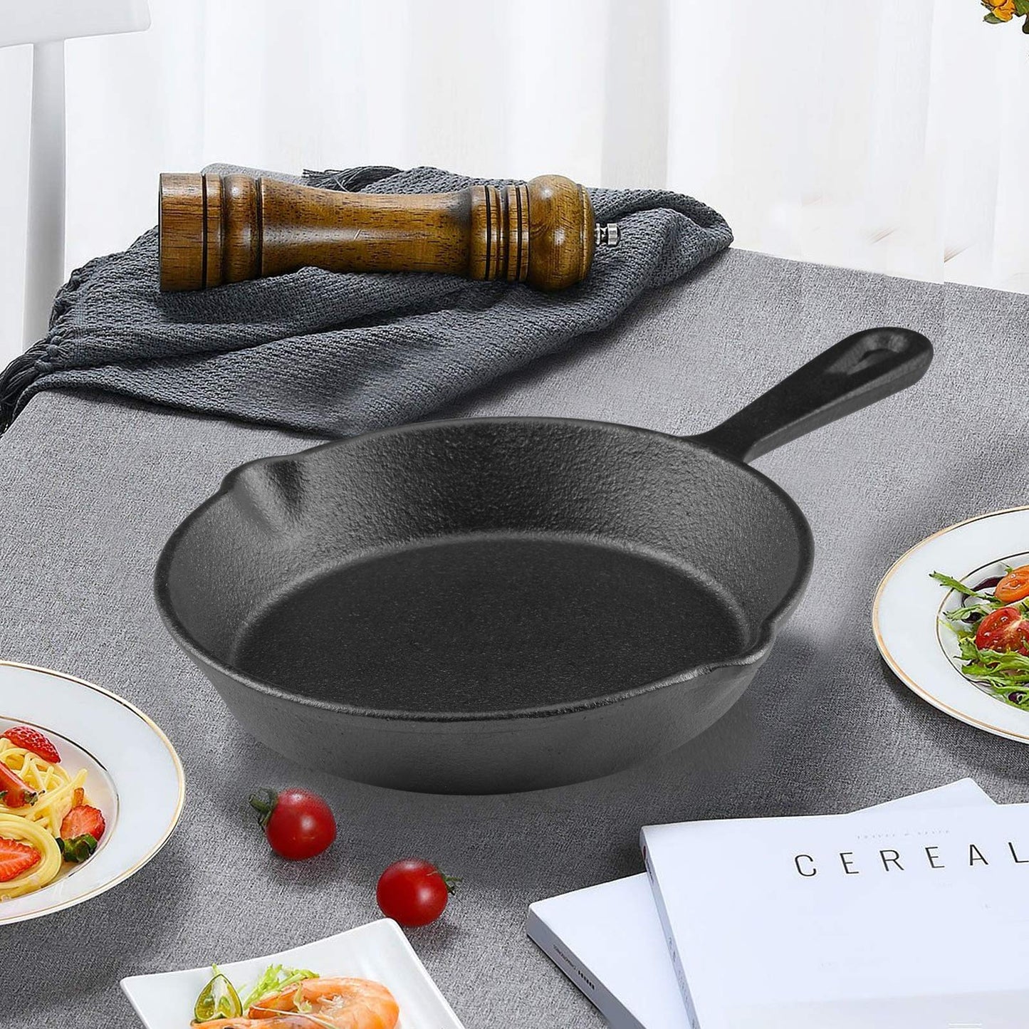 Cast Iron Frying Pan - Mini Skillet - Ø 16 cm - Egg Pan - Tapas Pan - BBQ - Camping - Serving Pan - Blini Pan - Pancake Pan - Saucepan - Melting Pan - Outdoor Cooking - Robust - Frying Pan - Kitchen Aid - Black - Cast Iron - 1 Piece - Image 6