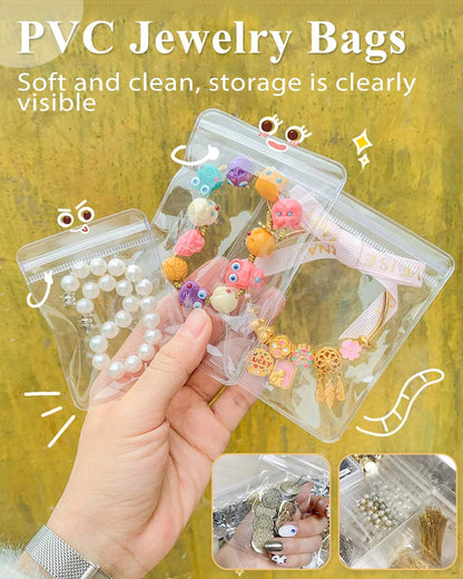 Transparent Grip Bags - Jewelry Bags - Anti-Oxidation - Ziplock Bags - Resealable Plastic Bags - Jewelry Storage - Diamond Painting Accessories - Thickened Sealing Bags - Waterproof & Dust-Free - PVC Packaging - 100 Pieces - Image 2