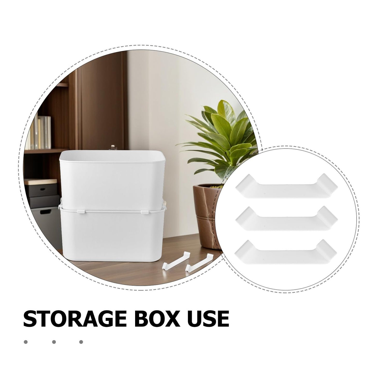 Storage Box Connectors - Stacking Aid - Storage Crate Clips - Wardrobe Organizer - Stacking Bins - Corner Clamps - Storage System - Anti-Slip - Drawer Bins Fastening - Drawer Divider Attachment - White - 20 Pieces - Image 3