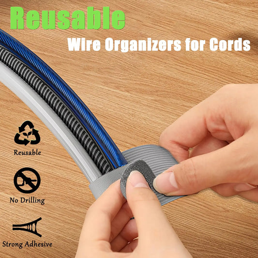 80 Pieces Self-Adhesive Cable Clips and Ties for Desk Cable Management, Gaming Setups and Home Office Cord Organisation, Grey - Image 2