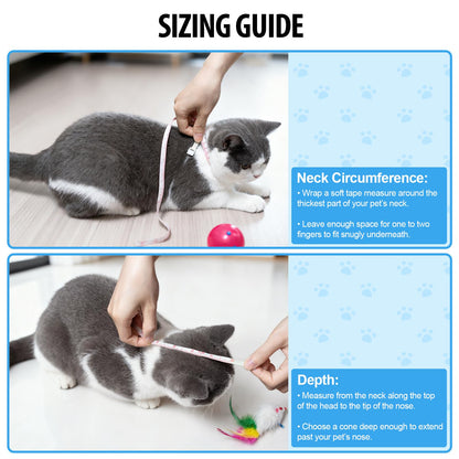 Cat Collar - Dog Cone - Anti-Lick Collar - Anti-Bite - Anti-Scratch - Adjustable - Soft Edge - Comfortable - Lightweight - Velcro Closure - Transparent - Washable - Neck Collar - Training Collar - Kitten - Small Cat - S - 13-16 cm - 1 Piece - Image 2