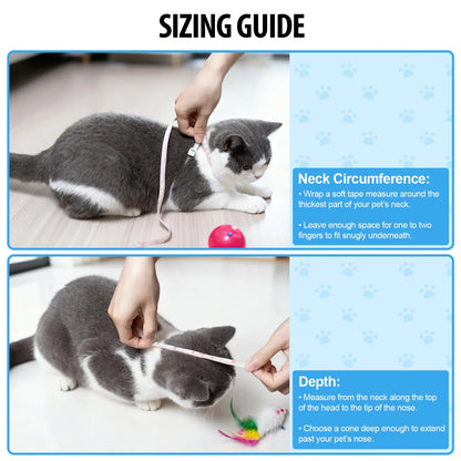 Adjustable Pet Recovery Cone with Soft Edge for Cats and Small Dogs, Anti-Lick Collar for Post-Operation Care, 16 cm, S, Transparent - Image 2