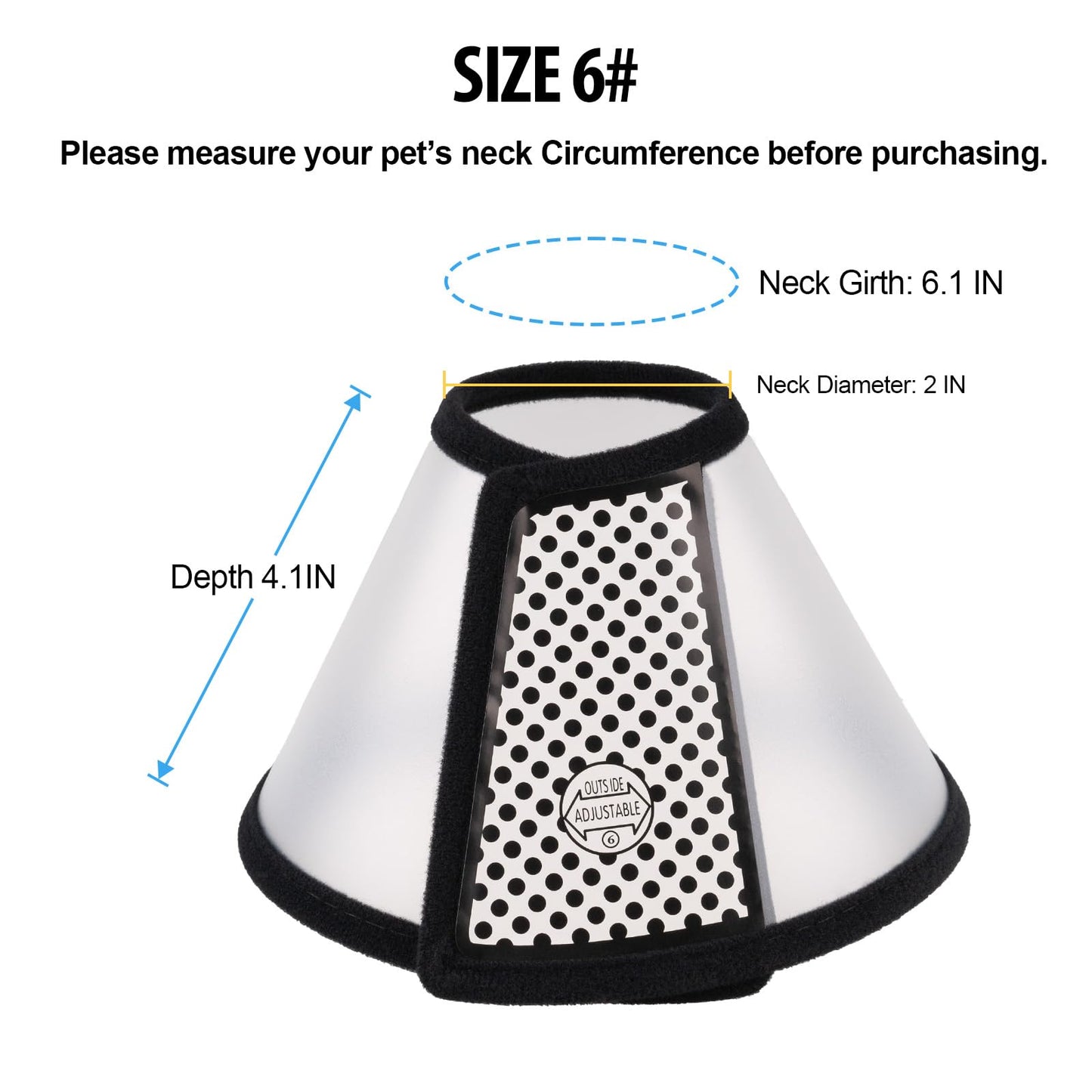 Cat Collar - Dog Cone - Anti-Lick Collar - Anti-Bite - Anti-Scratch - Adjustable - Soft Edge - Comfortable - Lightweight - Velcro Closure - Transparent - Washable - Neck Collar - Training Collar - Kitten - Small Cat - M - 18-21 cm - 1 Piece - Image 4