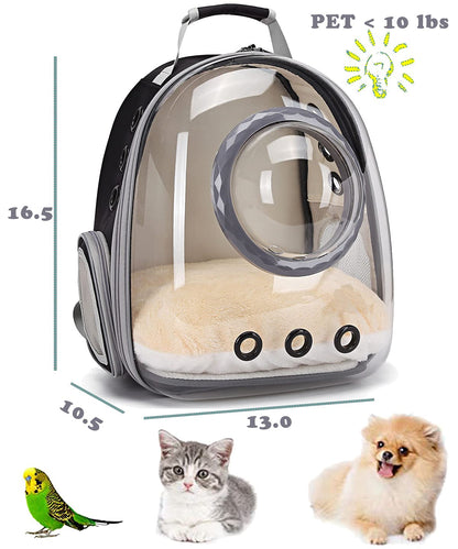 Cat Backpack - Cat Travel Basket - Cat Carrier - Small Dog Backpack - Transparent Pet Backpack - Cat Transport Box - Dog Travel Bag - Breathable Cat Basket - Backpack with Window - Pet Supplies - Hiking Backpack - Black - 1 Piece - Image 2