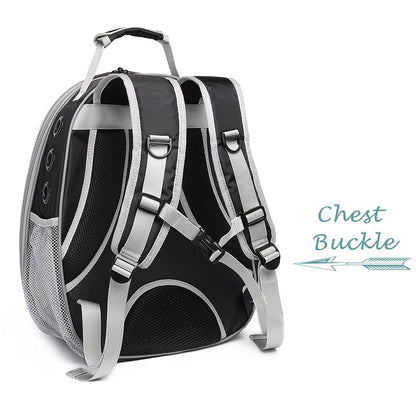 Cat Backpack - Cat Travel Basket - Cat Carrier - Small Dog Backpack - Transparent Pet Backpack - Cat Transport Box - Dog Travel Bag - Breathable Cat Basket - Backpack with Window - Pet Supplies - Hiking Backpack - Black - 1 Piece - Image 4